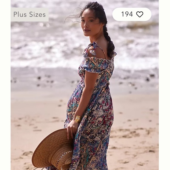 By Anthropologie Smocked Gauze Criss-Cross Dress.  XS. - Picture 3 of 11